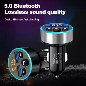 FM 송신기 모듈레이터 차량용 MP3 플레이어 음악 무선 블루투스 5.0 USB 고속 충전기 자동 Aux 라디오