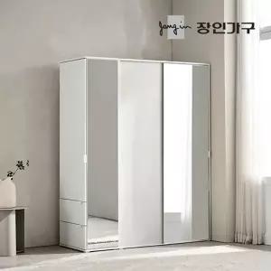 [장인가구]코라 1600 슬라이딩 옷장 세트 1200 거울옷장 (행거형)+400 측면 거울...