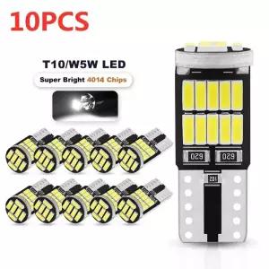 10Pcs W5W Led T10 168 194 신호 램프 Canbus 4014 26SMD 자동차 인테리어지도 돔 주차 위치 조명