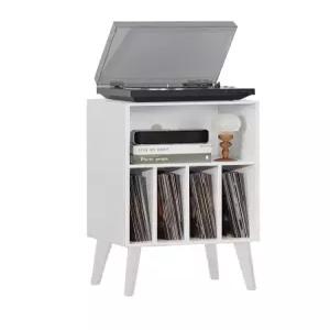 LP 장식장 레코드 책 정리장 낮은 엘피랙 선반 투명 우드 받침대