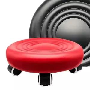 [하프클럽/셀러허브]작업의자 바퀴의자(레드)바닥의자 청소 걸레