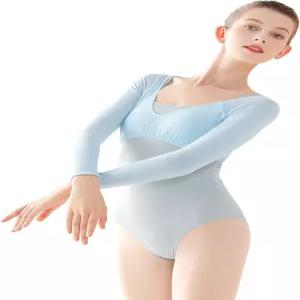 데이댄스 여성 레오타드 롱/반소매 발레 댄스웨어 인조 2피스