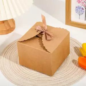 크라프트 사각 리본 선물상자 대형 디저트박스 크라프트상자 포장상자