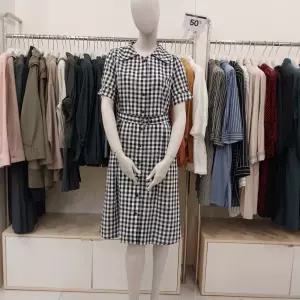 귀여운 체크 카라 면 원피스 P232O076 1168208