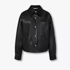 보브 스냅 버튼 신세틱 레더 자켓7156160003 1015591