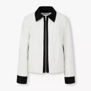 보브 레더 패치 트위드 자켓7156110001 1015614