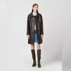 씨씨콜렉트 페이크 레더 스탠카라 롱자켓_C254PSF513 1015707