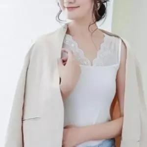 레이어드 슬리브리스 민소매 레이스 티셔츠 나시 이너