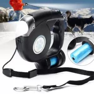 강아지 자동리드줄 LED 야간산책 배변봉투 케이스 포함