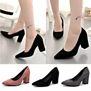 스틸레토 사각굽 스웨이드 힐 미들굽 여자구두 데일리 여성구두 구두 샌들