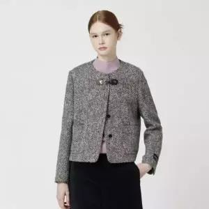 씨씨콜렉트 라운드넥 버클 장식 트위드 자켓 C254MSF038 1015759