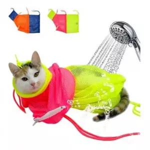 [콩심팥심]고양이 목욕 메쉬망 애완동물 손톱깎이 미용 세탁 스크래치 방지망