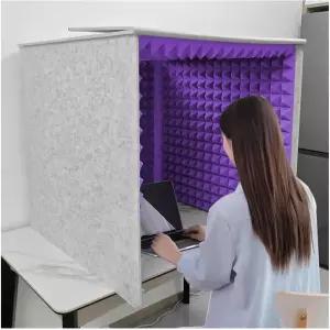 스퀘어 컴팩트 녹음 스튜디오 휴대용 방음 부스 탁상용 상자 팟캐스트 노래하는 집을 위한 음향 소음