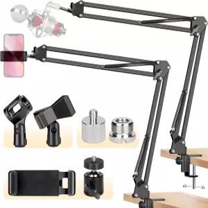 CAHAYA 마이크 암 스탠드 붐 서스펜션 3/8인치에서 5/8인치 나사 어댑터 블루 예티 나노 스노우볼 스용