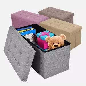 [하프클럽/셀러허브]스툴의자 수납보조 스툴 낮은수납형 2인