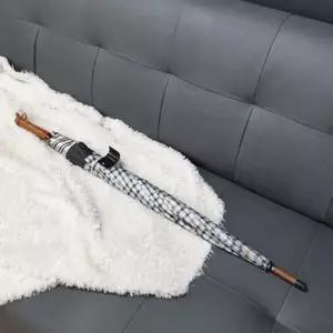 튼튼한 모던 패션 체크 실버 고급 골프 자동 장우산