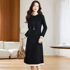 여사친 치마 원피스 니트 검정 이너 슬림핏 KS1