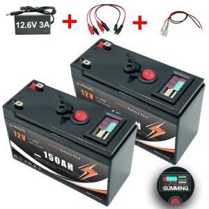 LiFePO4 12V 150Ah 리튬 배터리 BMS 포함 태양광 충전기 어군탐지기 검출기 파인더 파워 휠에 적합