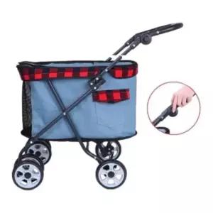 [반려] 가벼운 수납 외출 이동 유모차 간편 접이식 1P 강아지