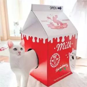 [반려] 딸기우유 하우스 우유상자 스크래쳐 고양이 숨숨집