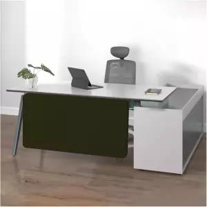 책상용 노드릴 프라이버시 패널 칸막이 클램프가 있는 23.6 x15.7 블랙 스크린 사무실 학생 테이블 및