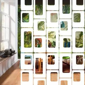 ANMINI 24 PCS 걸이식 칸막이 장식 두꺼운 벽 프라이버시 스크린 패널 침실 거실 주방 사무실 식당 - 흰색