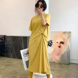 여름 원피스 여유핏 꼬임 반팔 롱원피스 여유핏원피스