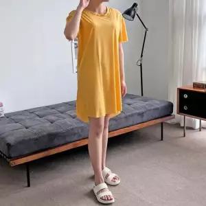 옆트임 골지 반팔 쿨원피스