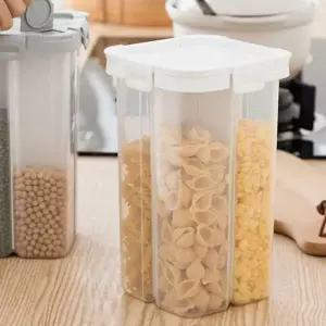 곡물통 4칸 분리형 잡곡통 2.3L 보관용기 정리함