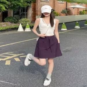 여성 여름 나일론팬츠 허리밴딩 스커트팬츠 치마바지