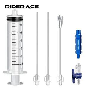 RIDERACE 자전거 튜브리스 타이어 액체 주입 도구  실란트 인젝터  오일 미네랄 교체 수리 60ml