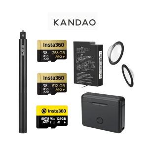 기존 KanDao QooCam 3 Ultra 액세서리(셀카봉/배터리 충전 케이스/배터리/렌즈 보호대)