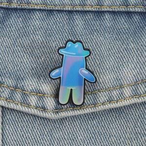 버블맨 UV 프린팅 핀 보이 모자 브로치 라펠 TV 시리즈 캐릭터 주얼리 친구 선물