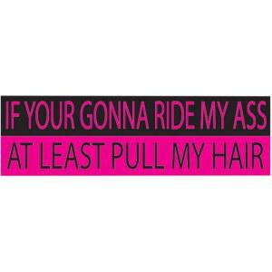 여성용 로그 리버 택티컬 10인치 x 3인치 대형 오토 데칼 범퍼 스티커, 만약 당신이 내 엉덩이를 타고 싶다면 최소한 머리를 당겨서 자동차 트럭 RV 보트 SUV(내 당겨)에 사용하세요