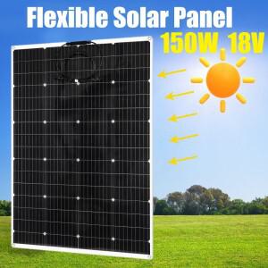 Flowatt 150W 태양광 전지 패널 12V 배터리 RV 자동차 지붕 에너지에 대 한 캠핑 야외 전원 공급 장치 충전