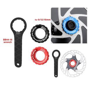 9/12/15mm 자전거 센터 잠금 링 및 스페이서 커버 렌치 6 볼트 디스크 브레이크 로터 용 알루미늄 합금