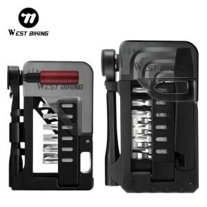 웨스트 바이킹 자전거 래칫 렌치 세트 다기능 핸드 앨런 키 도구 타이어 레버 퀵 릴리즈 가젯