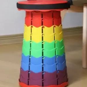 줄서기의자 레인보우 접이식휴대용의자 간이의자 등받이없는의자 놀이공원줄서기의자