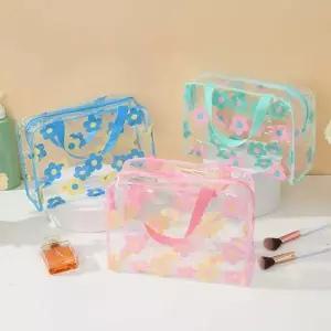 플라워 PVC 가방 파우치 비치백 꽃무늬 여름 목욕 물놀이 수영가방