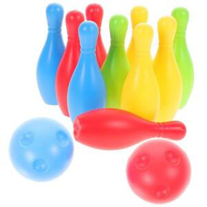 토토리티 볼링 세트, 10개와 공 2개, 교육용 조기 개발 실내 및 실외 게임 세트 - 3,4,5-12세 소년 소녀용
