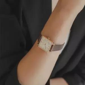 [제이로렌]제이로렌 사각 로즈골드 실버 사각 메탈시계 W0024_21