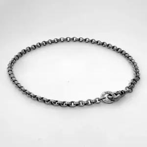 [블레스드 뷸렛][블레스드뷸렛]5mm 볼드 O 체인 목걸이_다크실버