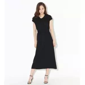 여성 3컬러 니트 봄가을 허리끈 카라 민소매 롱원피스