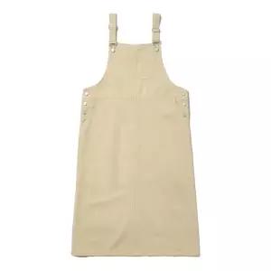 [로아드로아]코튼 베어 오버롤 롱 원피스 (베이지)