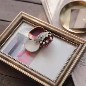 [제이로렌]바이데이지 아게이트 원석 가죽 플라워 브로치 Bh0122