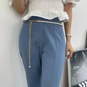 [옷자락]여자 체인 진주 얇은줄 여성스러운 금장 벨트