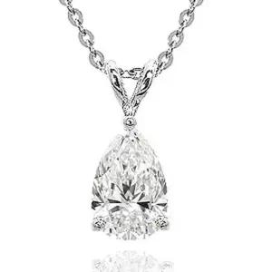 IGI 1.5캐럿 물방울 페어컷 랩 그로운 다이아몬드 다이아 목걸이 베르나