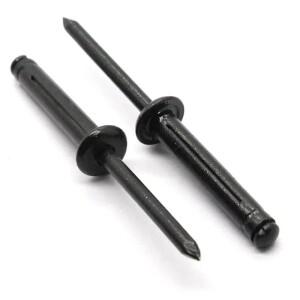 50피스  검은 페인트 알루미늄 Trifold 블라인드 리벳 팝 전구 구조 Fasteher 고정 홈 장식 DIY