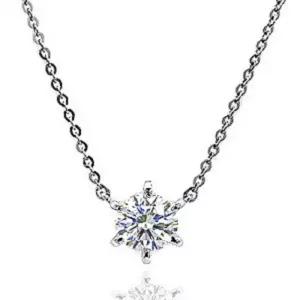 실버 5부 랩 그로운 다이아몬드 다이아 목걸이 프로포즈 클래식 6발