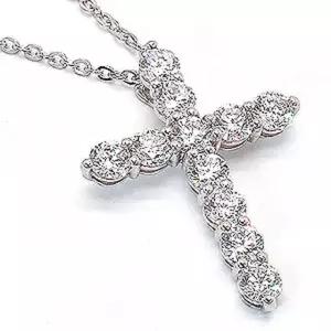 2부 랩 그로운 다이아 천주교 십자가목걸이